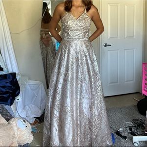 Tan formal dress / prom dress
